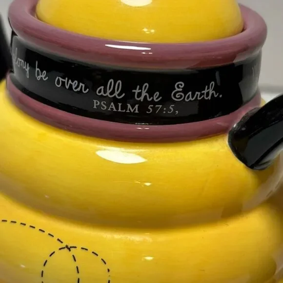 Debbie Mumm Brownlow Bumblebee Beehive Teapot Psalm 57:5 Vintage 2004 - Picture 4 of 8